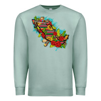 Seafoam Mexico Map with Leopard and Sunflowers Premium Sweatshirt - texasbilliewilder