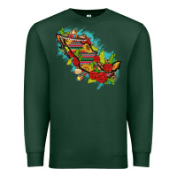 Sports Green Mexico Map with Leopard and Sunflowers Premium Sweatshirt - texasbilliewilder