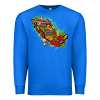 True Royal Mexico Map with Leopard and Sunflowers Premium Sweatshirt - texasbilliewilder