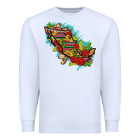 White Mexico Map with Leopard and Sunflowers Premium Sweatshirt - texasbilliewilder