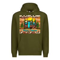 Army Green happy camper Premium Hoodie - JahusDesignShop