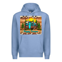 Colony Blue happy camper Premium Hoodie - JahusDesignShop