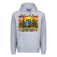 Heather Grey happy camper Premium Hoodie - JahusDesignShop