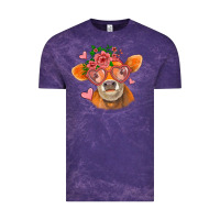 Cloud Purple valentines day orange cow Vintage Tee - Jasminsmagicworld