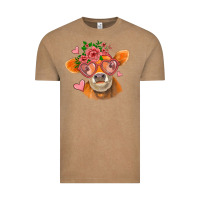 Vintage Coffee valentines day orange cow Vintage Tee - Jasminsmagicworld