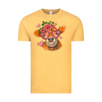 Vintage Mustard valentines day orange cow Vintage Tee - Jasminsmagicworld
