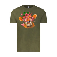 Vintage Olive valentines day orange cow Vintage Tee - Jasminsmagicworld