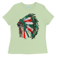 Matcha mexican flag indian headdress Ladies Tee - RanaPortraitStore