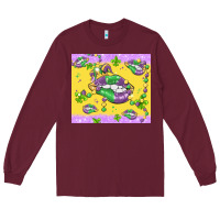 Burgundy mardi gras lips Long Sleeve Tee - MaliasSmallBusiness