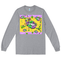 Heather Grey mardi gras lips Long Sleeve Tee - MaliasSmallBusiness