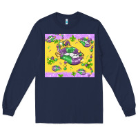 Navy mardi gras lips Long Sleeve Tee - MaliasSmallBusiness