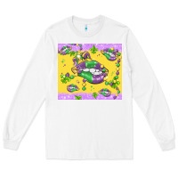 White mardi gras lips Long Sleeve Tee - MaliasSmallBusiness