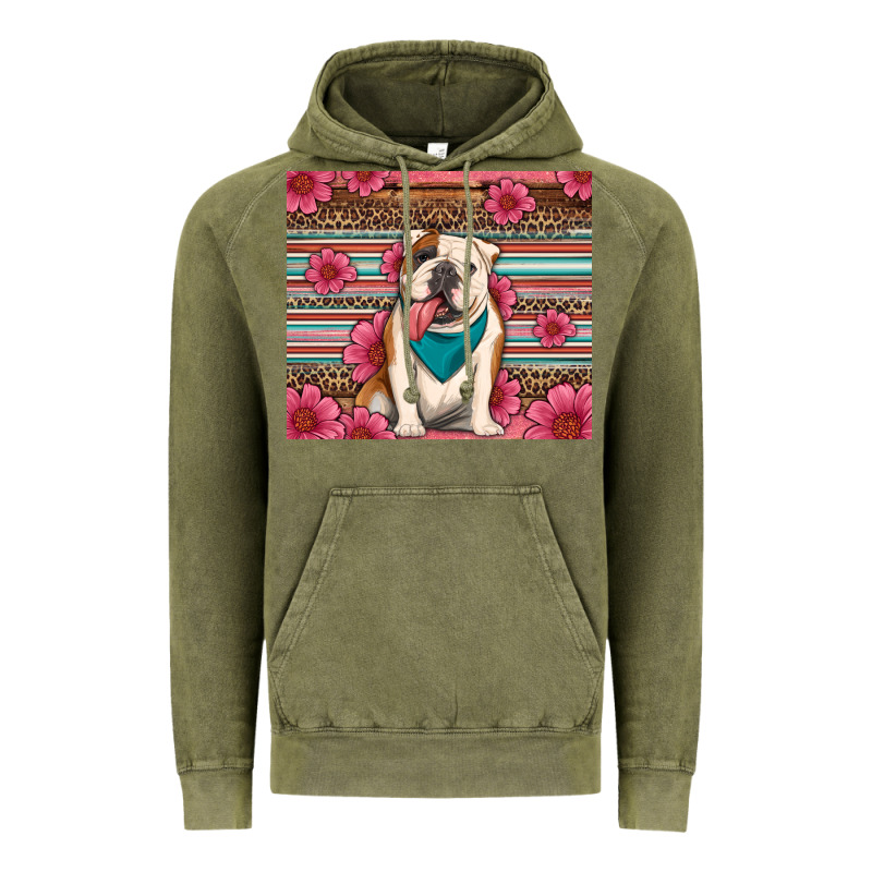British Bulldog Floral Serape Tumbler Vintage Hoodie by Artiststas | Teevron