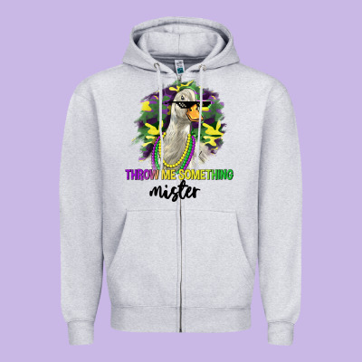 Throw Me Something Mister Zipper Hoodie Designed By Lillyallendesigns