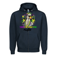 Navy throw me something mister Zipper Hoodie - LillyAllenDesigns