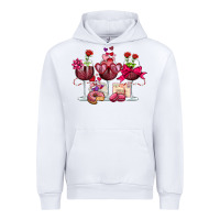 White valentine's day wine glasses Urban Hoodie - OliviaCreatesArt