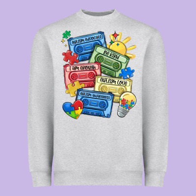 Autism Cassette Tapes Heavyweight Sweatshirt Designed By Maliassmallbusiness