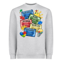 Heather Grey autism cassette tapes Heavyweight Sweatshirt - MaliasSmallBusiness