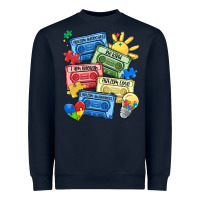 Navy autism cassette tapes Heavyweight Sweatshirt - MaliasSmallBusiness