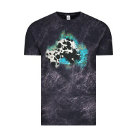 Cloud Black cowhide turquoise patch Vintage Tee - AdoDesignShop