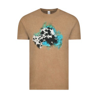 Vintage Coffee cowhide turquoise patch Vintage Tee - AdoDesignShop