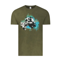 Vintage Olive cowhide turquoise patch Vintage Tee - AdoDesignShop