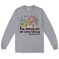 Heather Grey his mercies are new every morning Long Sleeve Tee - MaliasSmallBusiness