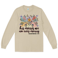 Mushroom his mercies are new every morning Long Sleeve Tee - MaliasSmallBusiness