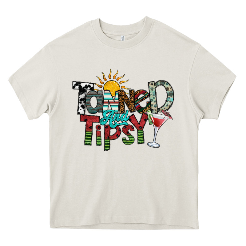 Tanned And Tipsy Heavy Core Tee by SublimationCraftShop | Teevron
