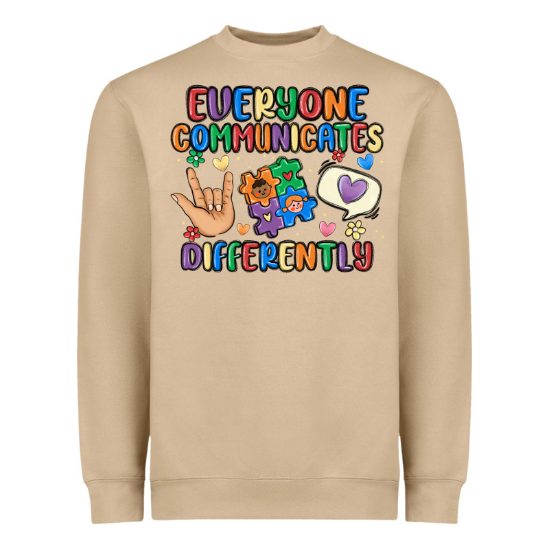 Everyone Communicates Differently Heavyweight Sweatshirt by MaliasSmallBusiness | Teevron