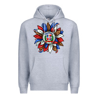 Heather Grey dominican sunflower Premium Hoodie - texasbilliewilder