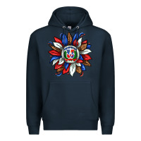 Navy dominican sunflower Premium Hoodie - texasbilliewilder