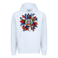 White dominican sunflower Premium Hoodie - texasbilliewilder