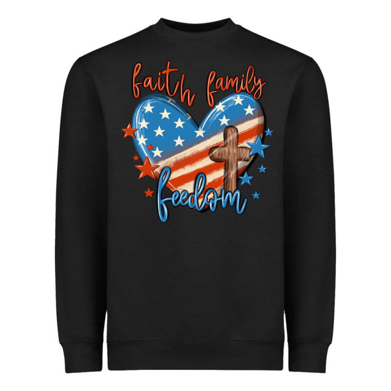 Faith Family Freedom Heavyweight Sweatshirt by MaliasSmallBusiness | Teevron