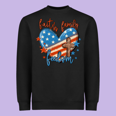 Faith Family Freedom Heavyweight Sweatshirt Designed By Maliassmallbusiness