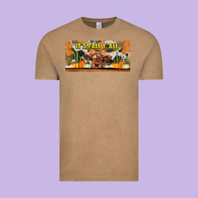 It's Fall Y'all Cow Vintage Tee Designed By Jasminsmagicworld