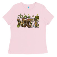 Bubblegum Pink army wife Ladies Tee - Zillion Design Studio