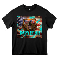 Black papa bear american flag  tumbler Heavy Core Tee - BarkalooDesign