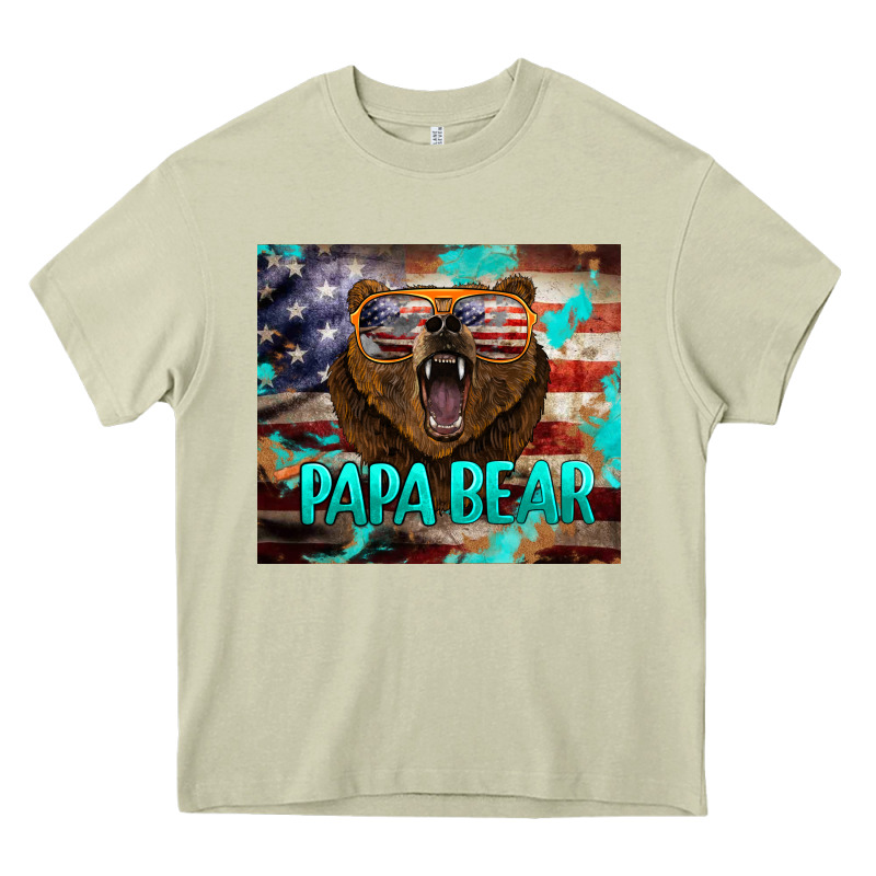Papa Bear American Flag  Tumbler Heavy Core Tee by BarkalooDesign | Teevron