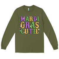 Army Green mardi gras cutie Long Sleeve Tee - MaliasSmallBusiness