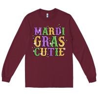 Burgundy mardi gras cutie Long Sleeve Tee - MaliasSmallBusiness