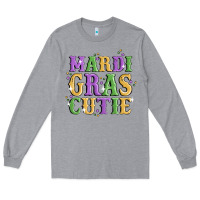 Heather Grey mardi gras cutie Long Sleeve Tee - MaliasSmallBusiness