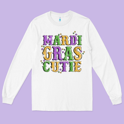 Mardi Gras Cutie Long Sleeve Tee Designed By Maliassmallbusiness