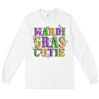 White mardi gras cutie Long Sleeve Tee - MaliasSmallBusiness