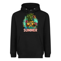 Black Hello summer pineapple Heavyweight Hoodie - NancyCooperArtShop