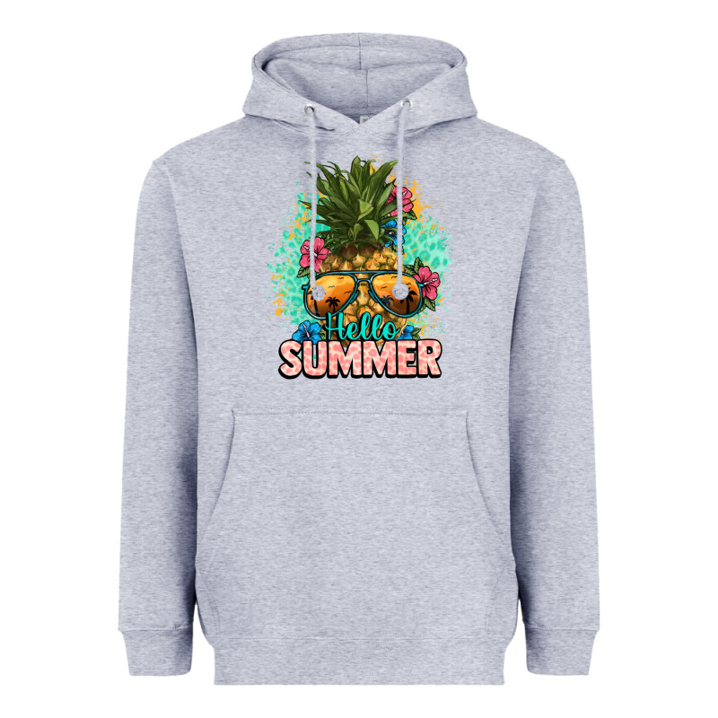 Hello Summer Pineapple Heavyweight Hoodie by NancyCooperArtShop | Teevron