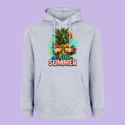 Hello Summer Pineapple Heavyweight Hoodie Designed By Nancycooperartshop