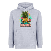 Heather Grey Hello summer pineapple Heavyweight Hoodie - NancyCooperArtShop