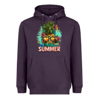 Plum Hello summer pineapple Heavyweight Hoodie - NancyCooperArtShop