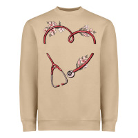 Mushroom custom heart stethoscope Heavyweight Sweatshirt - MaliasSmallBusiness